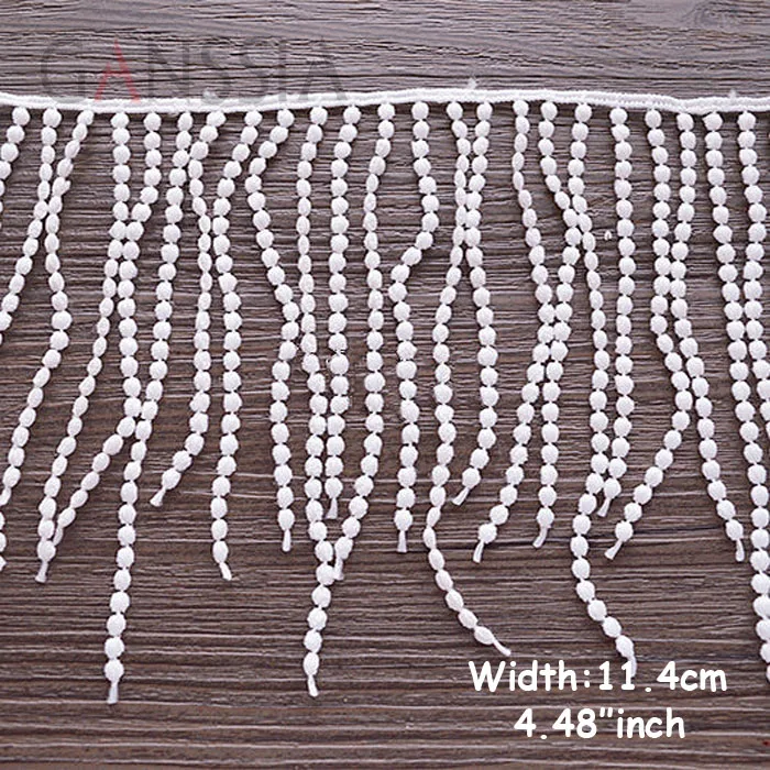 

1Yard Width:11.4cm Exquisite ivory white water soluble lace, Tassels trimming lace for garment Tmbellishment (ss-402)