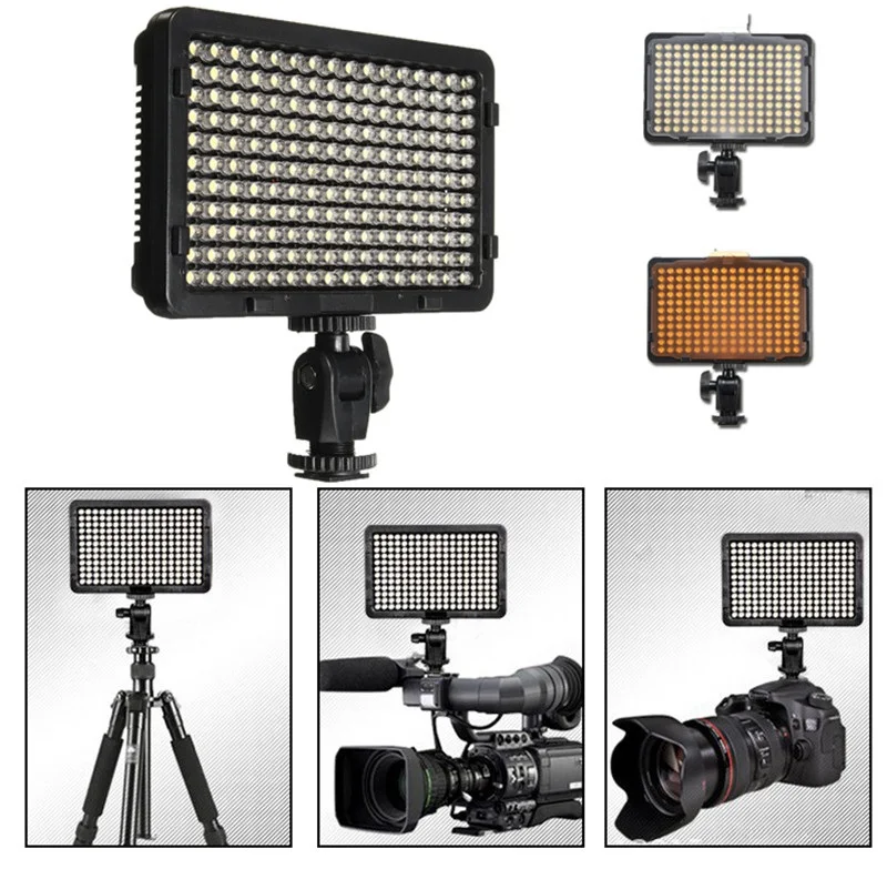 Portable 176 LED Video Digital Photography Lighting Flash Fill Light Lamp with 2 Filter For Canon For Sony DSLR Camera Camcorder Portable 176 LED Video Digital Photography Lighting Flash Fill Light Lamp with 2 Filter For Canon For Sony DSLR Camera Camcorder