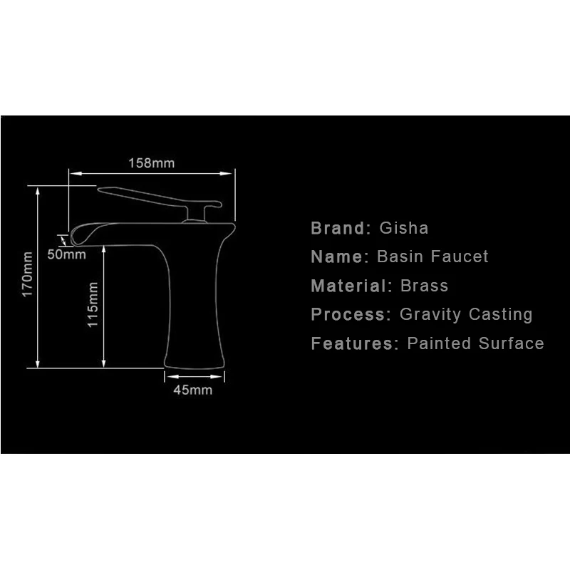 Gisha кран для ванной комнаты с водопадом, кран для раковины, кран с одной ручкой, смеситель для горячей и холодной раковины, кран на бортике