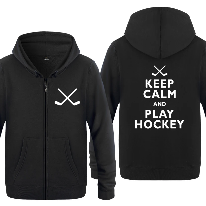 Keep Calm and Play Hockey креативные толстовки для мужчин 2018 мужские флисовые кардиганы на