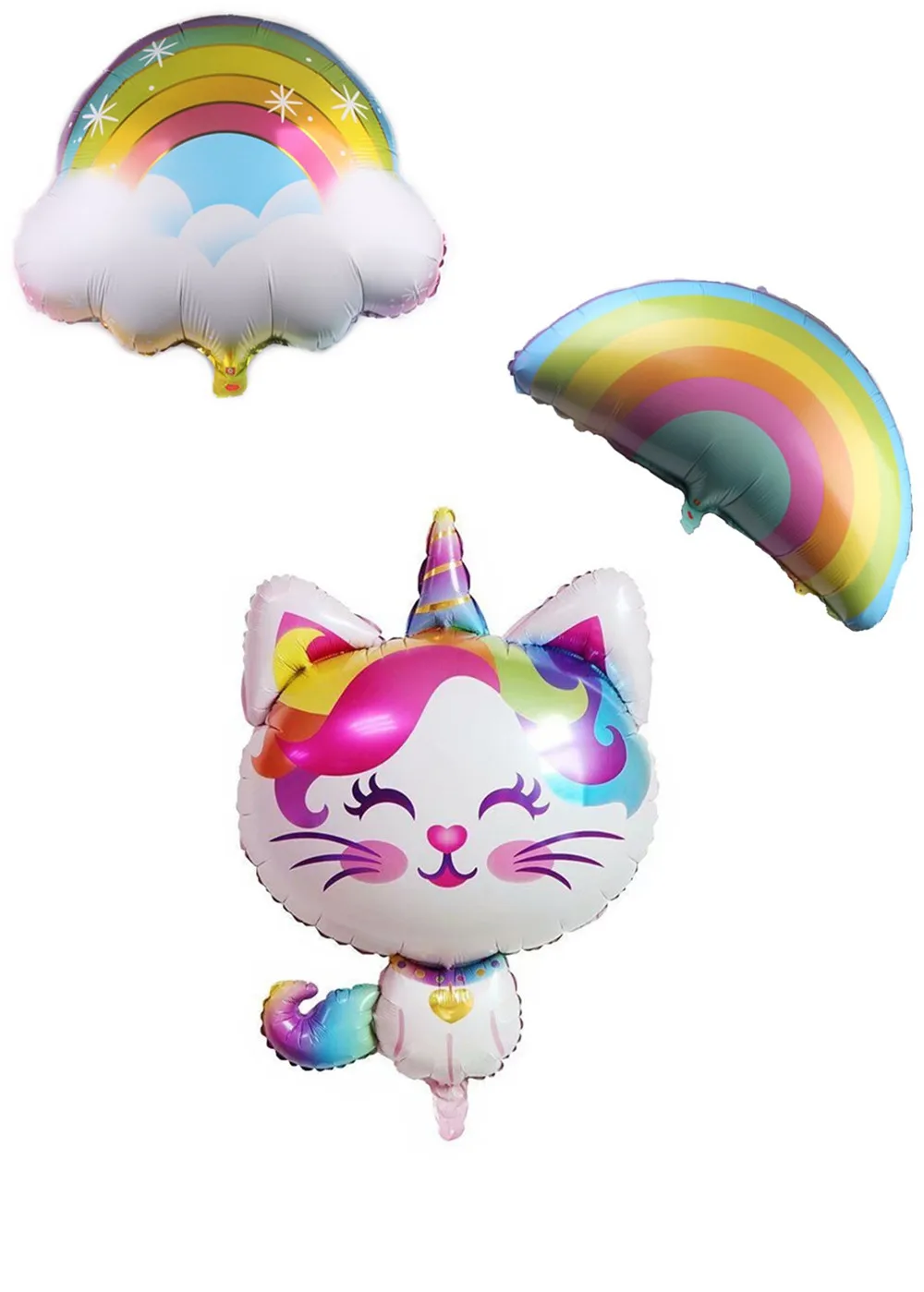 Мультяшная шляпа милый Радужный Единорог кошка воздушные шары для украшения вечеринок Фольга воздушные шары животные тема для маленьких