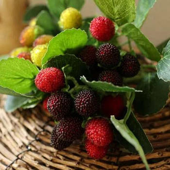 

2PCS Raspberry Berry Flase Berry Spurious Berry Home Decorations True Colour Brightly Painted Holiday Decorations