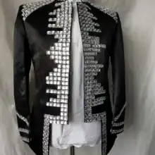 Роскошный таможенный дизайн горный хрусталь квадратный бисер шитье черный женский брючный костюм с вышивкой бисером клуб/шоу/красный ковер/смокинг куртка