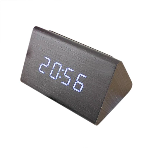 

Wooden Alarm Clock LED Display Desktop Digital Table Clocks Temperature/Thermometer Calendar Alarm Clock