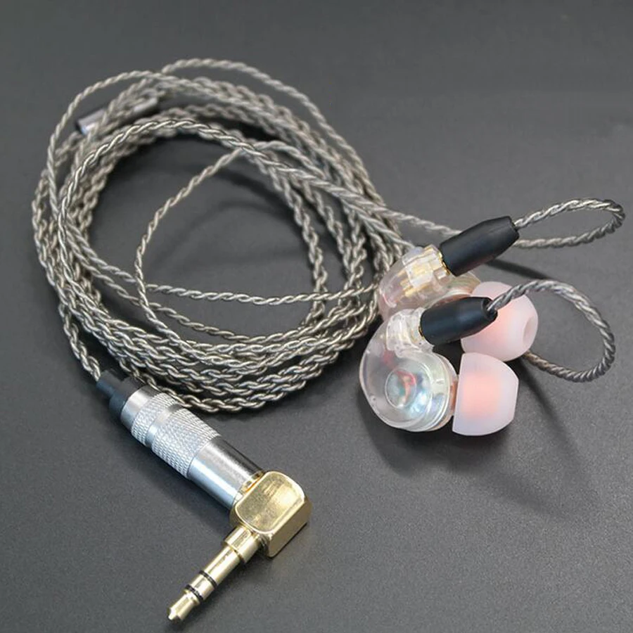 Обновленный DIY MMCX наушники стерео Бас HIFI Ouyad разъем серебряное покрытие линия для