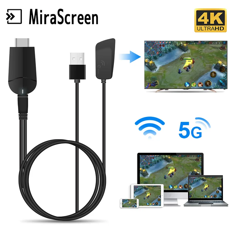 4 K HD 2,4 г/5 ГГц HDMI двухдиапазонный Wi-Fi дисплей ТВ ключ mirascreen Мини ПК Android tv stick miracast PK Chromecast netflix Anycast