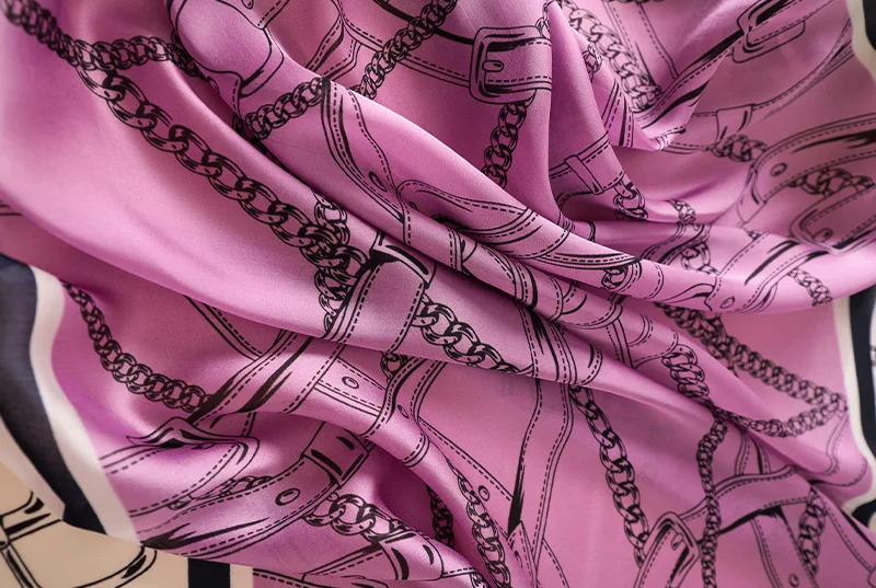 Женский весенний шарф роскошный с цепным принтом женские шелковые шарфы дизайнерские платки шарфы из пашмины женские пляжные палантины хиджаб для защиты от солнца