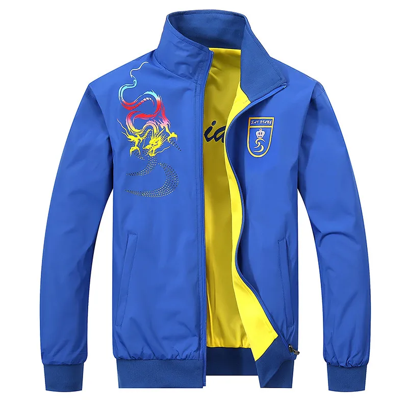 

Jacket Men New Spring Autumn Sports Clothes Stand Collar Sportswear Coats Male Tracksuit Overcoat Plus Size 5XL