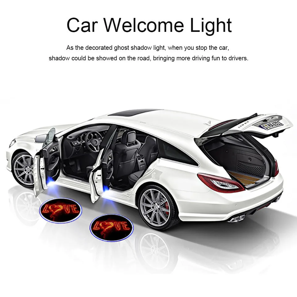 Cunymagos 2pcs Wireless Car LOGO Projector Light Universal Car Door Light No Drill Car Logo LED Laser Projector Welcome Light for Toyota (3)