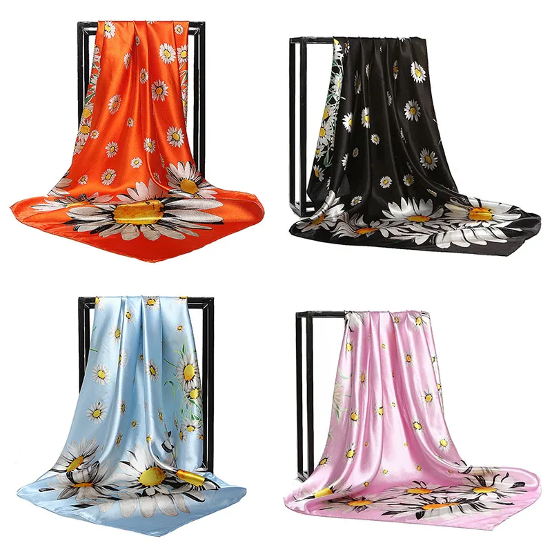 summer hot scarf painting Flower 90*90 Printed Leopard square scarf...