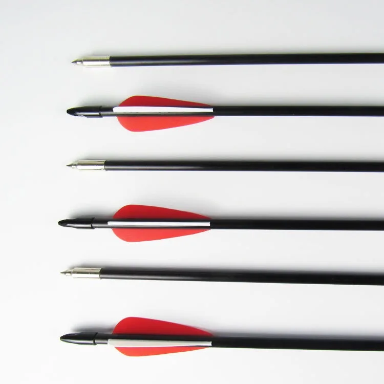 12PK Red&white fiberglass arrows black nock Target arrowhead 30 32inch