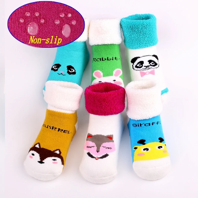 

10 pairs / lot 2017 new Autumn & winter cotton thickening warm 20 colors Cartoon style baby socks 0-3 children boys girls socks