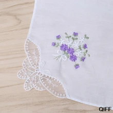 6 шт. винтажный хлопковый Женский вышитый кружевной платок женский носовой платок с цветочным узором May06