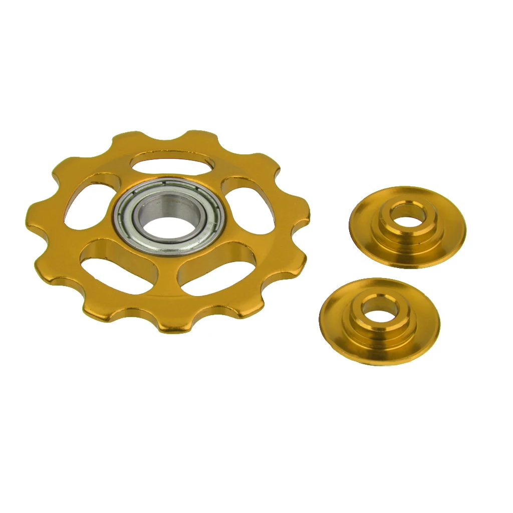 11T Aluminum Alloy Sealed Bearing Jockey Wheel Rear Derailleur Pulley for Mountain Road MTB Bike Gold/Black/Red/Blue