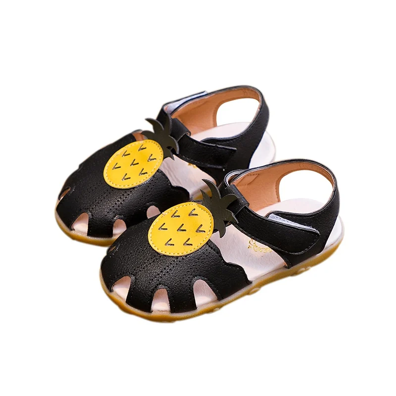 Детские сандали для девочек Детская летняя обувь Нескользящая обувь принцессы с мягкой подошвой для девочек детские сандалии для малышей обувь с рисунком ананаса