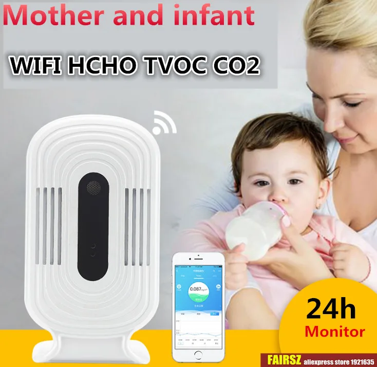 

WIFI Smart Gas Detector Formaldehyde Air Quality Analyzer HCHO TVOC CO2 Thermometer Hygrometer Carbon Dioxide Monitor
