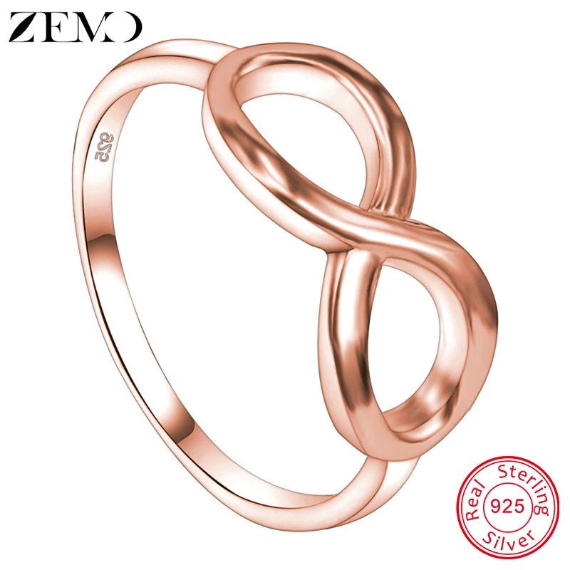

ZEMO Rose Gold Rings for Women Vintage Infinity Jewelry 8 Shape Finger Ring Luxury Women's Wedding Jewelry Accessories Gifts