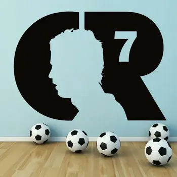 

Football Athletes Ronaldo CR7 Wall Sticker Vinyl Football Sport Poster Boys Room Decal Removable Home Decor DIY Mural Z165