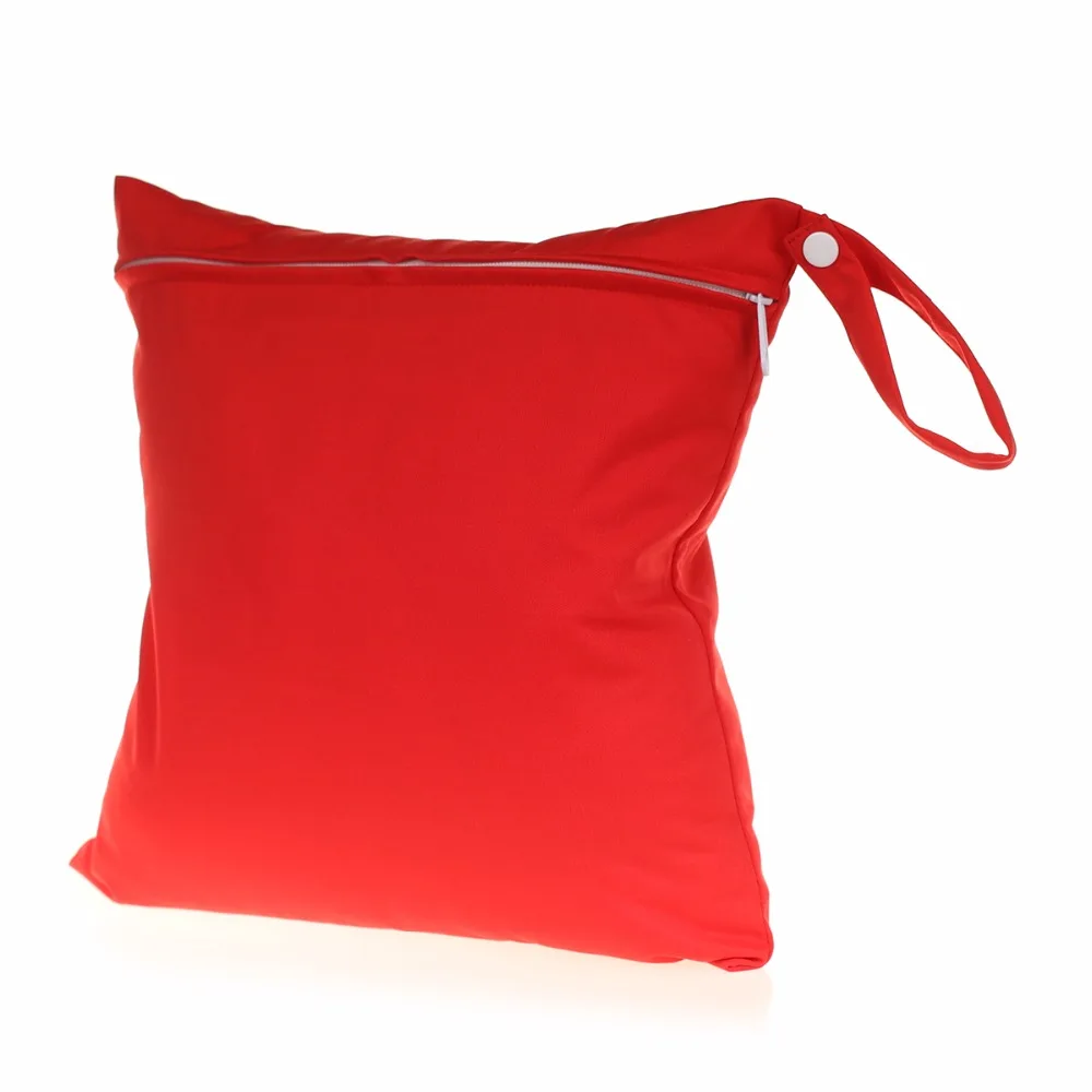 Solid Color Baby Diaper Bags Washable Reusable Nappy Wet Bags Waterproof Travel Carry Bag Mumm Bags - 2