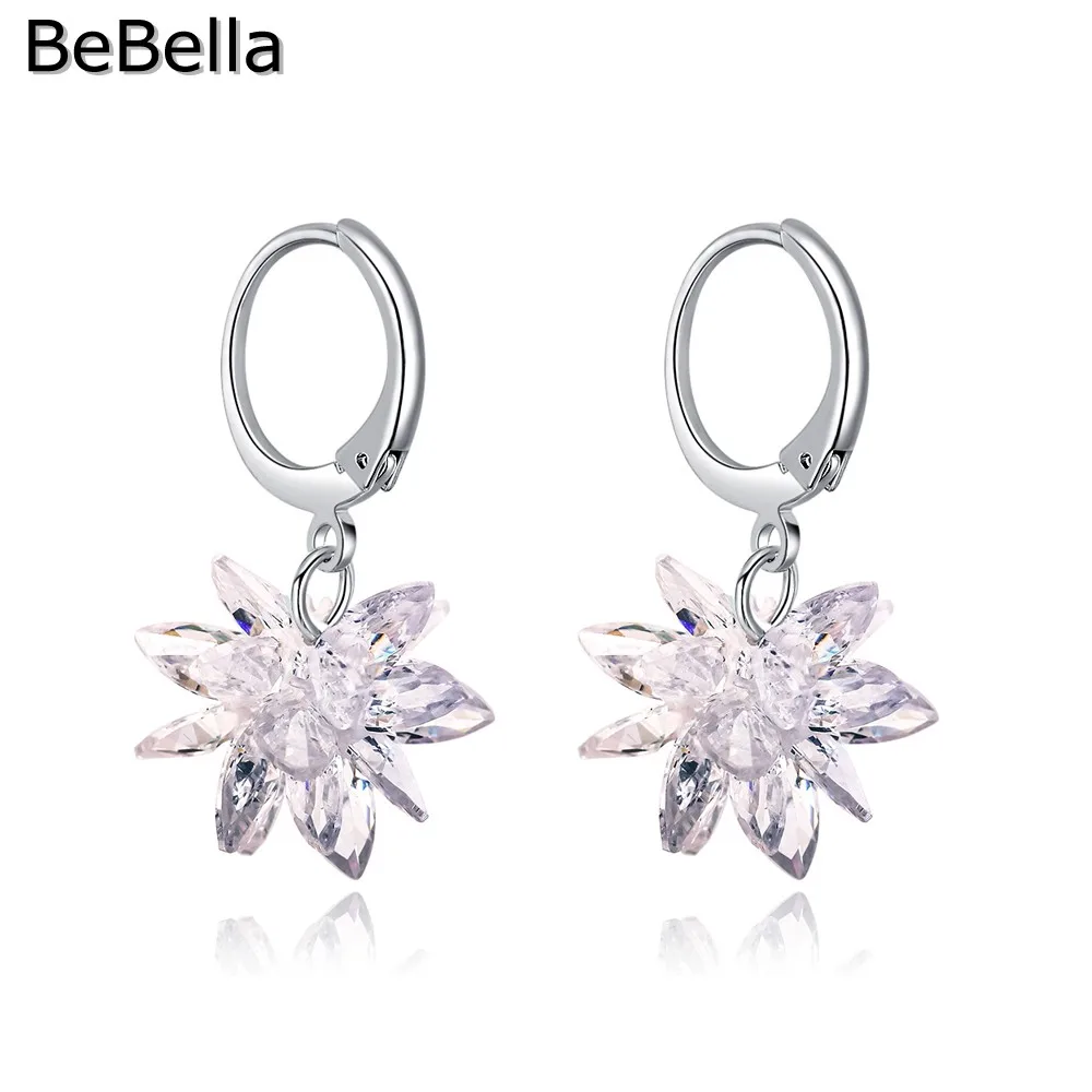 

BeBella Edelweiss Dangler Drop Earrings with Cubic Zirconia Stone for Women Girls Lover Jewelry Christmas birthday Gift 2018