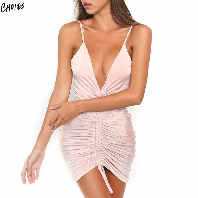Strap Ruched Sexy Mini Dress