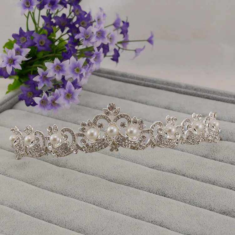 Диадемы для невесты свадебные украшения волос жемчужные стразы|bridal crown|crown tiarafor