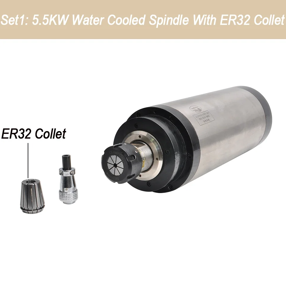 Spindle With ER32 Daedalus мотор шпинделя гравировки 5.5KW 12A 380V шпиндель с водяным охлаждением мотор с ЧПУ для фрезерования древесины DIY станок - Цвет: Spindle With ER32