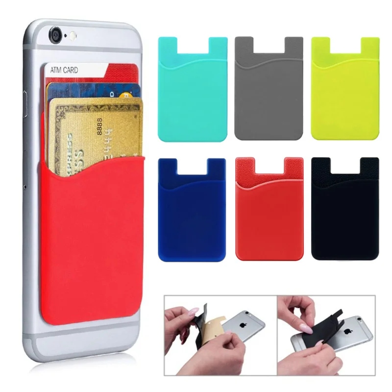 Phone Case 3M Adhesive Silicone Card Holder for iPhone