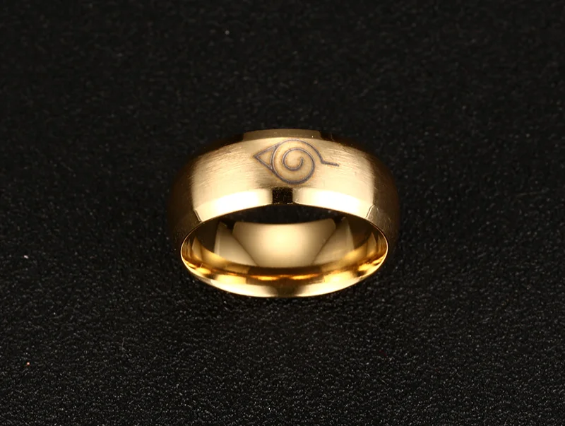 Vnox Аниме Наруто кольцо черный нержавеющей стали мужские кольца аксессуары для вечеринок размер США