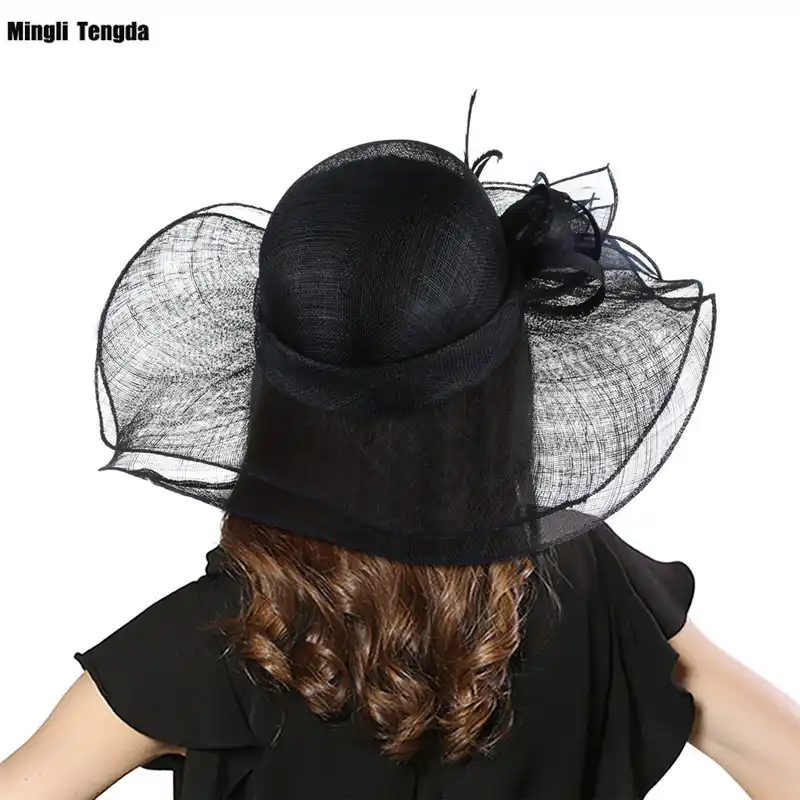 black and ivory wedding hats