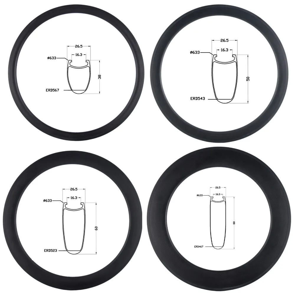 Дороги углерода диски 25 мм Ширина u-образный 38 мм 50 мм 60 мм 88 мм углерода велосипед обод 700C индивидуальные этикета колеса обод