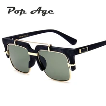 Pop Edad Wholesale Fashion Square Gafas de Sol Hombres Mujeres Semi-Sin Montura Gafas de Sol de Diseñador de la Marca Gafas de sol gafas oculos UV400