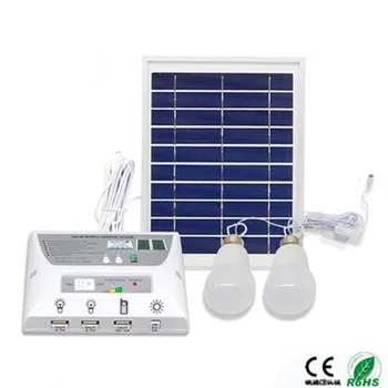 

New Solar Mobile Lighting System Photovoltaic Power Generation Camping Tent Eemergency Charging Mobile Phone + 2LED Bulbs