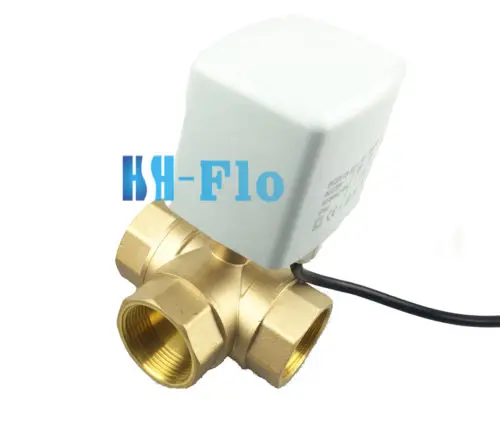 " DN25 латунь 3 Way 220VAC моторизованный шаровой клапан, T/T L Тип электрический клапан