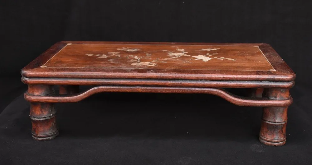 

christmas Chinese HuangHuali Wood Inlay shell Bird Flower Desk Teahouse Tea Table teapoy halloween