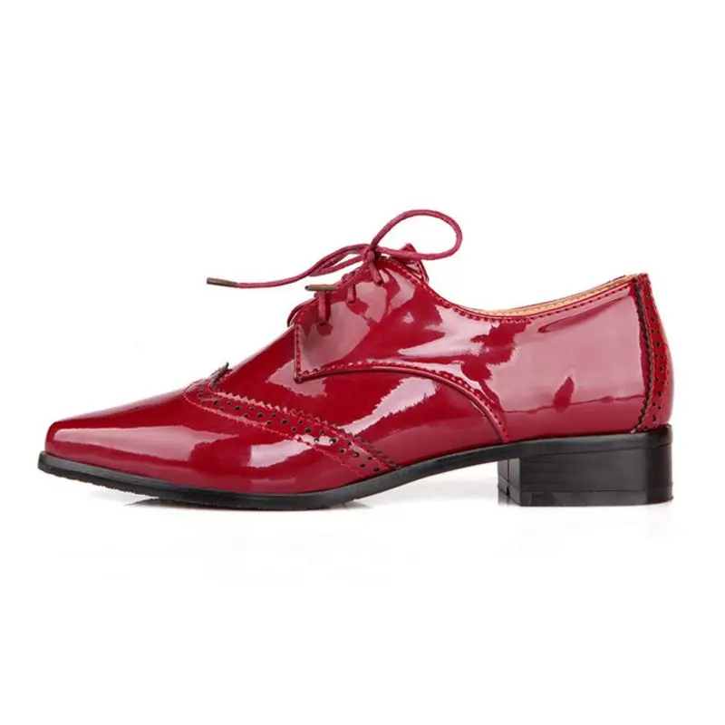 Femmes Bout Bureau bleu Richelieu Chaussures 34 Taille vin Kemekiss Lacent Cuir Verni Casual D'affaires Appartements Rouge Pointu 43 En Noir TIPwxqdR