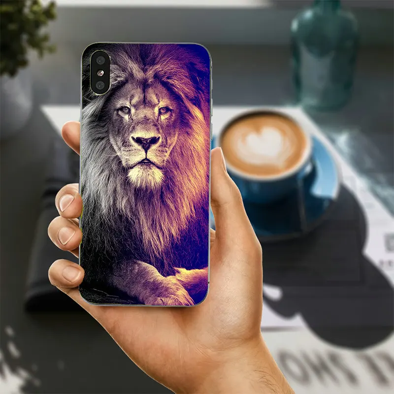 Мягкие силиконовые чехлы для мобильных телефонов King Lion Drawing Art из ТПУ iPhone 8 7 6 S Plus X