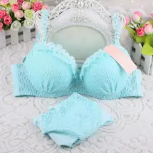 Комплект женского нижнего белья с чашечками 3/4+ бюстгальтер со шнуровкой, розовый, синий, черный, традиционный стиль для девочек