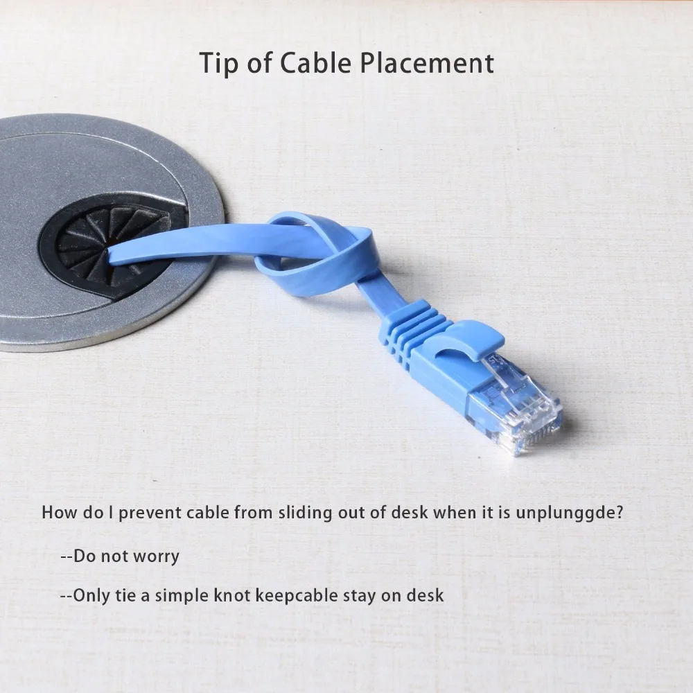 1M 3FT  Pure copper wire CAT6 Flat UTP Ethernet Network Cable RJ45 Patch LAN cable black white color
