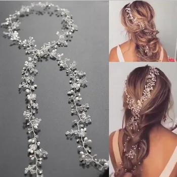 

Super 150cm Long Copper Tiaras Bridal Headbands Crystal Wedding Hair Jewelry Accessories Luxury Wedding Tiara Headband Headpiece