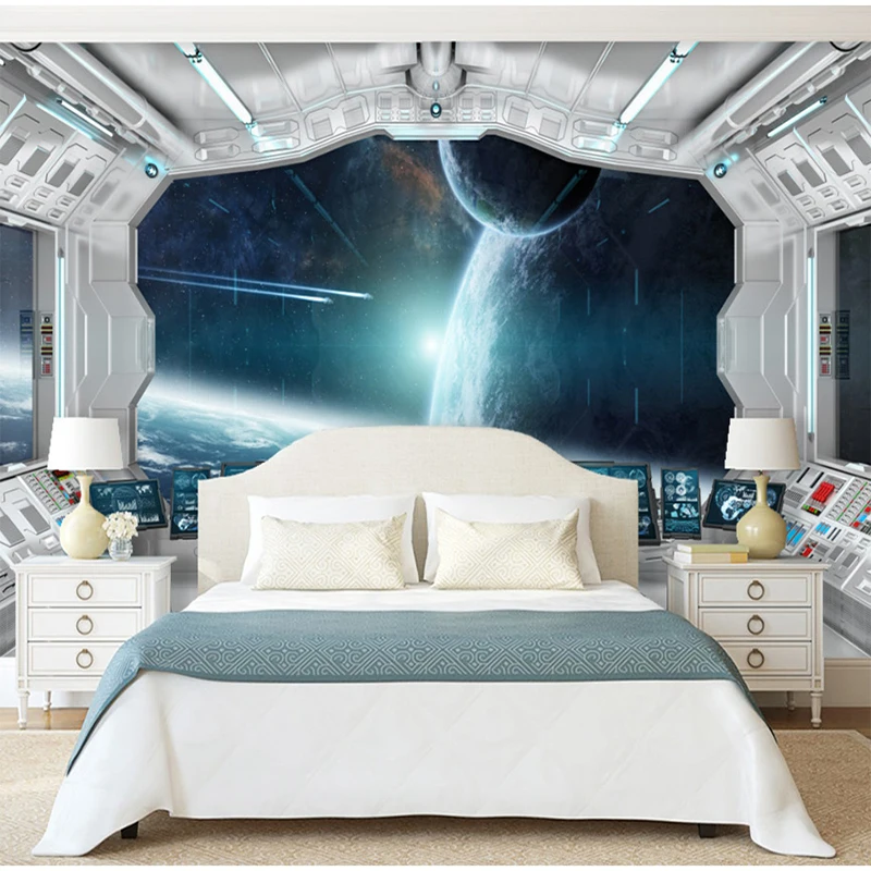 Пользовательские фото 3D обои современные космические Capsule Звездный туннель пространства росписи Гостиная диван ТВ фон Водонепроницаемый настенная живопись