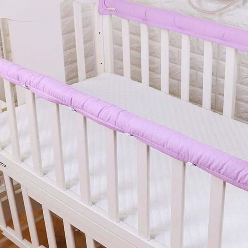 2 шт./набор, однотонный цветной бампер для детской кроватки, утолщенная детская прикроватная Защитная планка, защита от столкновений, защитная планка для младенцев