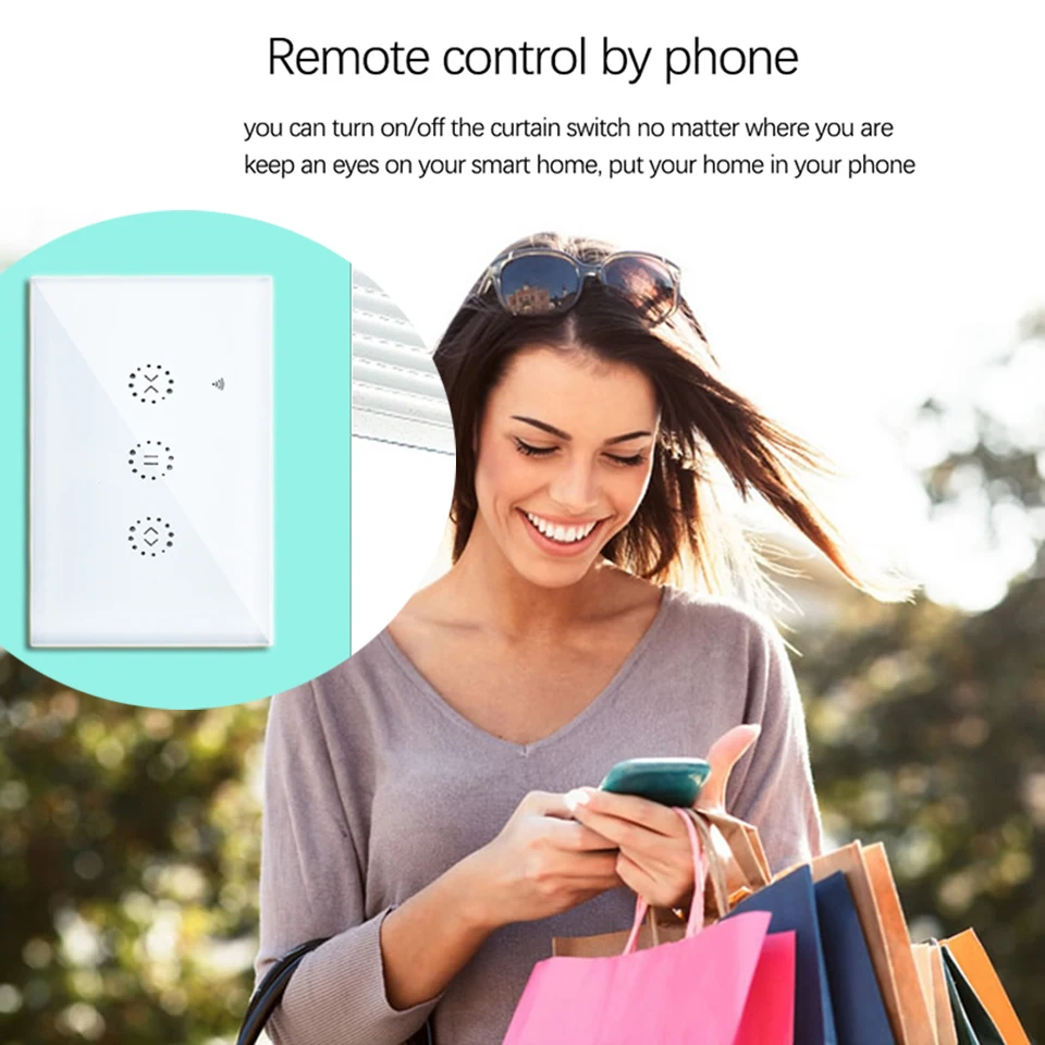 Ewelink приложение США Wi Fi настенный переключатель для Электрический моторизованный занавес слепой рольставни Google дома/Alexa голос управление