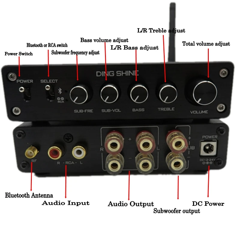 Bluetooth HIFI TPA3116 2,1 канальный стерео цифровой аудио усилители 2*50 Вт+ 100 Вт бас сабвуфер усилитель доска домашний кинотеатр