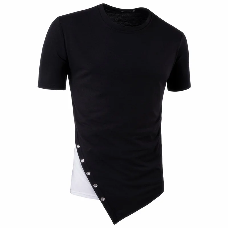 Men T -Shirt Summer Fashion Men Leisure Brand Fake Two Design Men 'S T -Shirts T Shirt Men Short Sleeve Slim Male Tops Xxxl