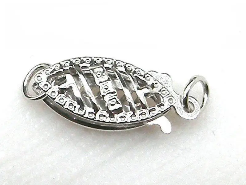 

SOLID WHITE GOLD FILIGREE PEARL CLASP DIY NECKLACE BRACELET