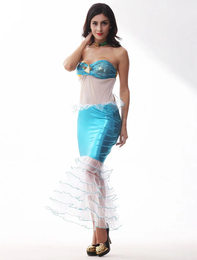 fairy mermaid princess performance costume women halloween party dress summer beach girls one peice swimsuit in dresses from womens clothing accessories
