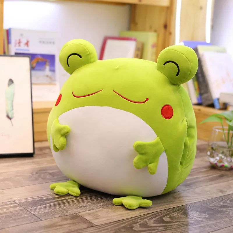 35cm Cute Expression Frog Plush Toy Soft Cartoon Animal Frog Stuffed Doll Sofa Bed Pillow Cushion Household Items Kids Best Gift - Цвет: Frog-3