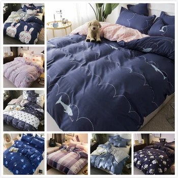 

2018 New Good Quality Duvet Cover 3/4 pcs Bedding Set Soft Cotton Bed Linen Single Full Double Queen King Size Quilt Pillow Case