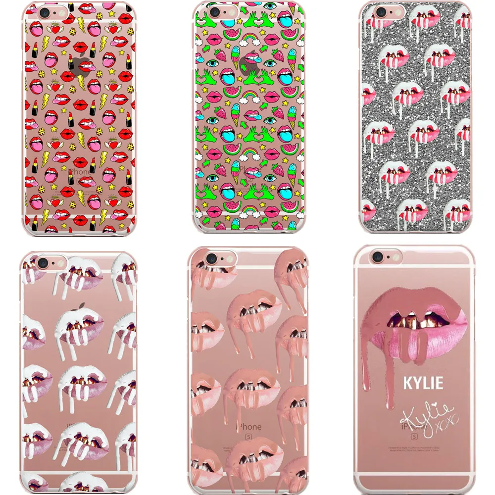 Роскошный сексуальный мягкий чехол для телефона Kylie Lips из ТПУ iPhone SE 5 5S 6 6s Plus 7 XR XS Max